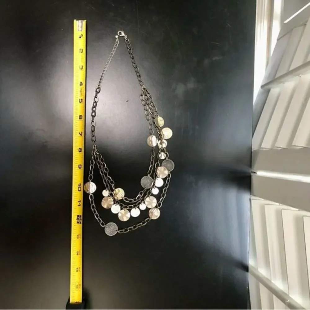 Ann Taylor Loft gold‎ and silver circular charm necklace